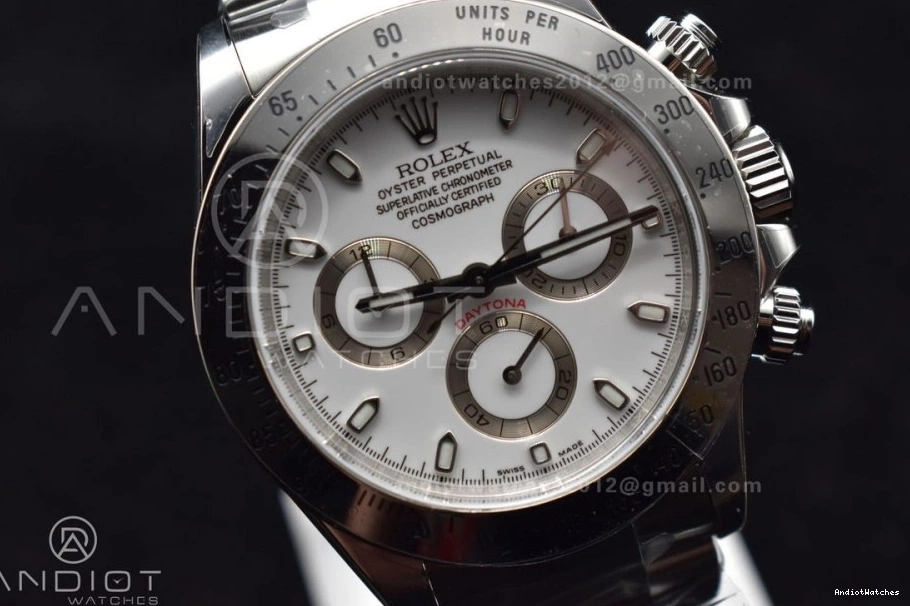 Best Bracelet Daytona QuickDry Case 116520 1:1 SS Dial and 904L 774 V Clean Edition SA4130 White 0401